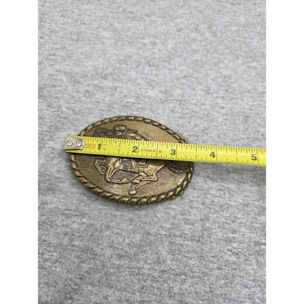1981 Mervyns Stallion Pony Express Solid Brass Belt Buckle